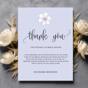 Purple Floral Thank you Bridal Shower Card