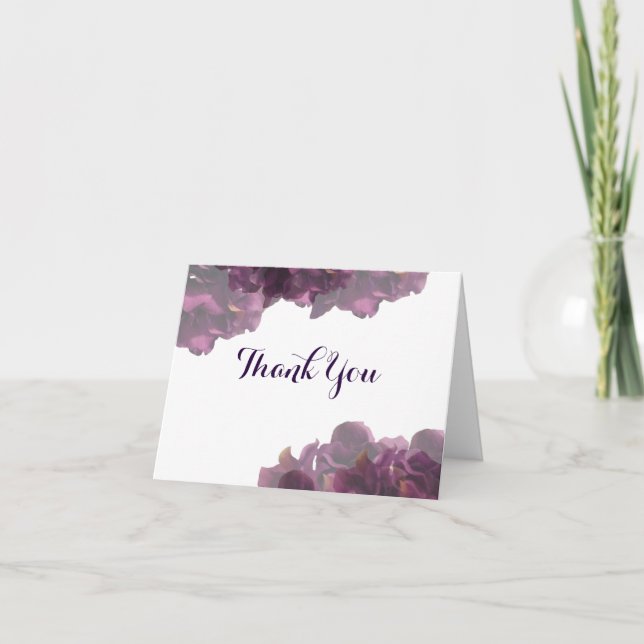 Purple Floral Thank You Notes (Front)