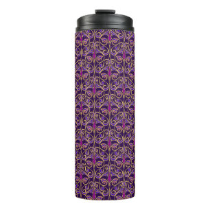 purple floral thermal tumbler