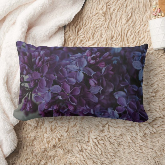 Purple Floral Throw Pillow (Blanket)