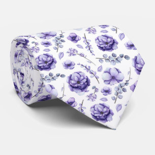 Purple Floral Tie