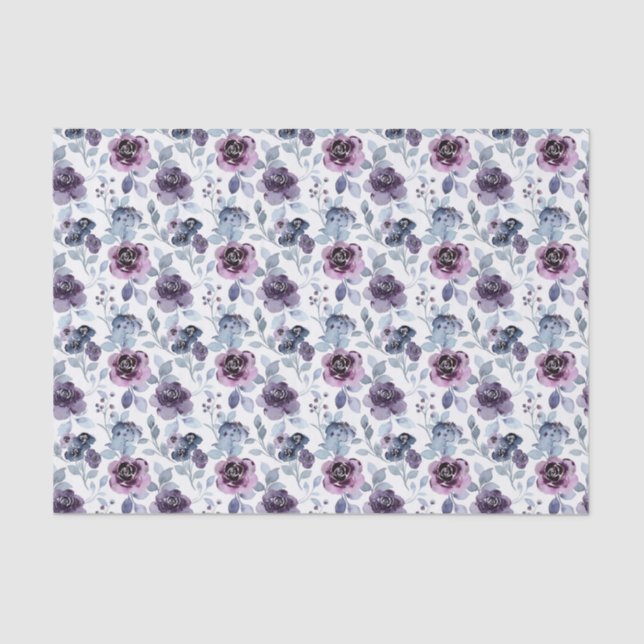 Purple Floral  Tissue Paper (Front)