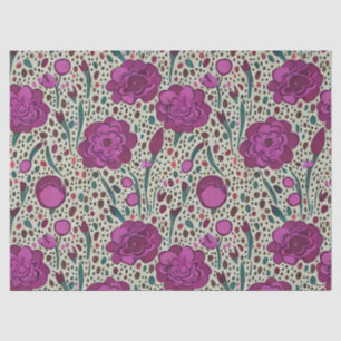 Purple Floral Tissue Paper