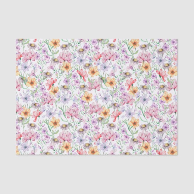 Purple Floral Tissue Paper (Front)