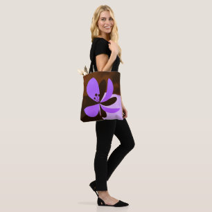 Purple Floral Tote Bag – Bold Modern Flower Design