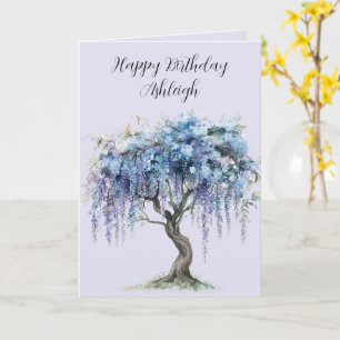 Purple Floral Tree Card
