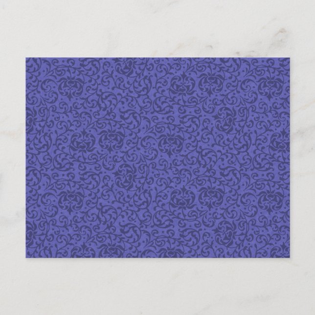 Purple Floral Tudor Gardens Damask Postcard (Front)