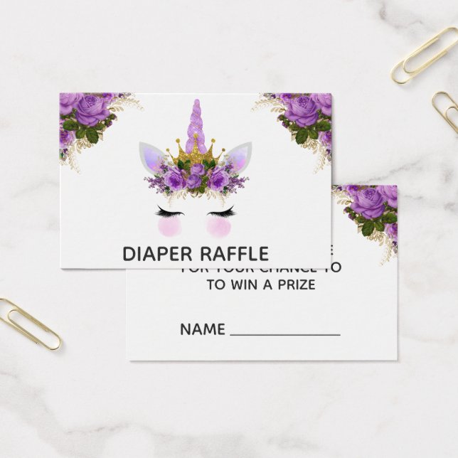Purple Floral Unicorn Princess Diaper Raffle (Office)