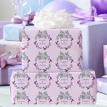 Purple Floral Vine Wreath Custom Wedding Wrapping Paper<br><div class="desc">Lovely purple floral wrapping paper with a violet wreath with vines and a pretty periwinkle flower in the centre. This beautiful floral wedding gift wrap features the couple's names personalised in the circle. Customise this purple wedding wrapping paper for your friends on their special day or use this as a...</div>