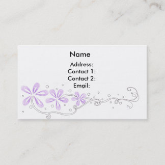 Purple Floral Vines Business Card