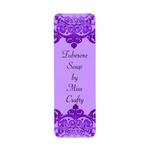 Purple Floral Vintage Art Custom Craft Labels