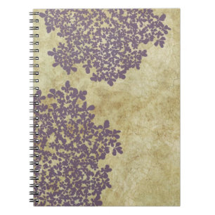 Purple Floral Vintage Spiral Notebook