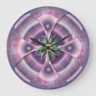 purple floral wall clock