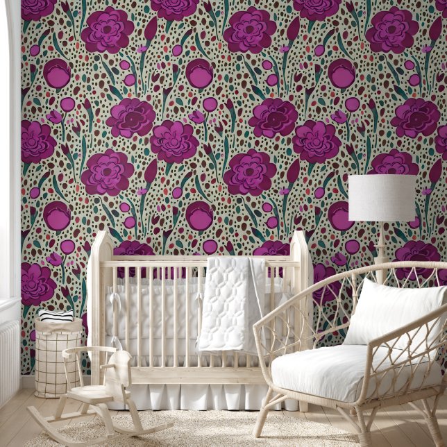 Purple Floral  Wallpaper (Kids)
