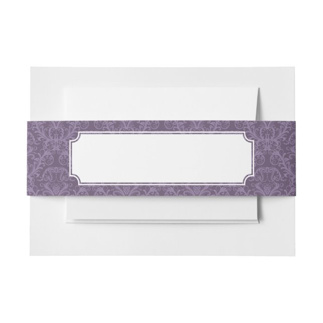 Purple floral wallpaper 2 invitation belly band (Front Example)