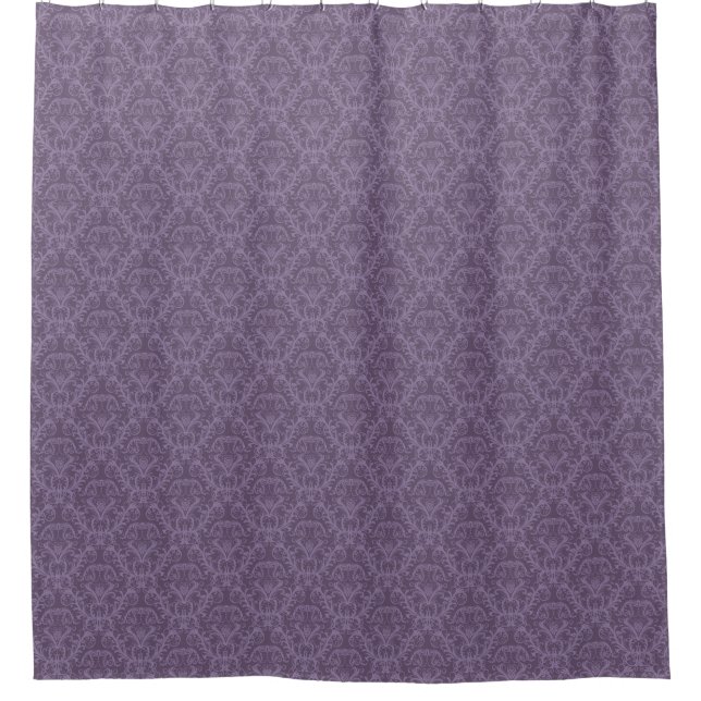 Purple floral wallpaper 2 shower curtain (Front)