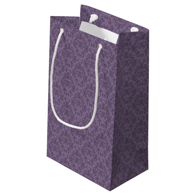 Purple floral wallpaper 2 small gift bag (Back Angled)