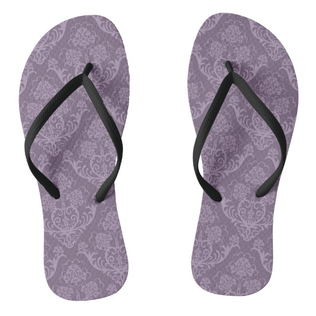 Purple floral wallpaper jandals (Footbed)