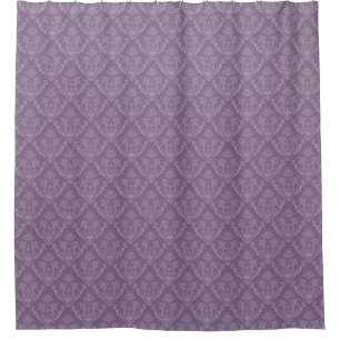 Purple floral wallpaper shower curtain