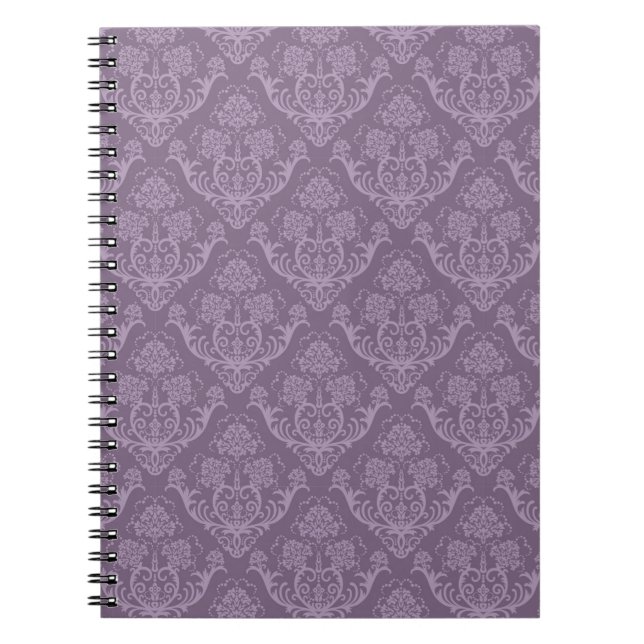 Purple floral wallpaper spiral notebook (Front)