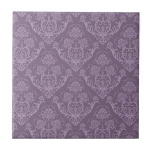 Purple floral wallpaper tile