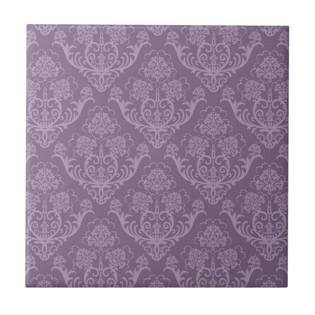 Purple floral wallpaper tile (Front)