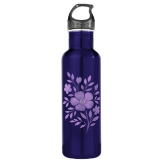 Purple Floral Water Bottle