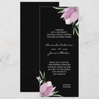 Purple Floral Watercolor Black Wedding