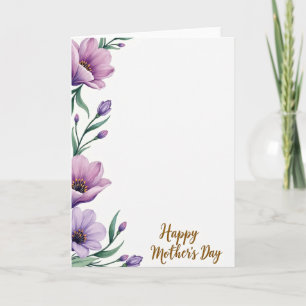 Purple Floral Watercolor Card
