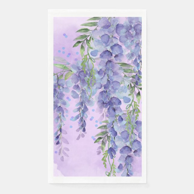 Purple Floral Watercolor Napkin (Front)