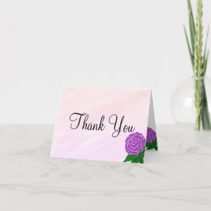 Purple Floral Watercolor Wedding Thank You Card