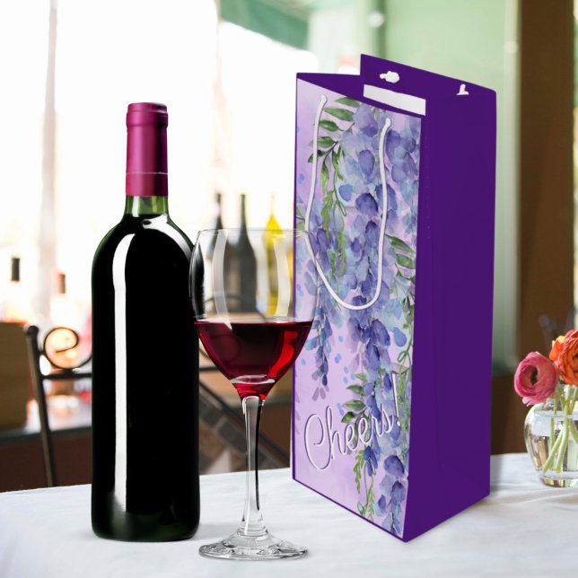 Purple Floral Watercolor Wine Bag (Creator Uploaded)