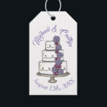 Purple Floral Wedding Cake Bridal Shower Favour Gift Tags<br><div class="desc">Just personalise with your wedding information! Design features an original marker illustration of a tiered wedding cake topped with purple frosting flowers. Ideal for a wedding, anniversary, engagement, bridal shower, or bachelorette party. This wedding cake illustration is also available on other products, including coordinating gift wrap, party products, and decor....</div>