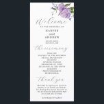 Purple Floral Wedding Ceremony Program Programme<br><div class="desc">Elegant wedding program featuring watercolor illustration of purple peony with greenery. All the wedding ceremony information and the wedding party's name listed on this program.</div>