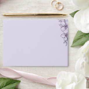 Purple Floral Wedding Envelope