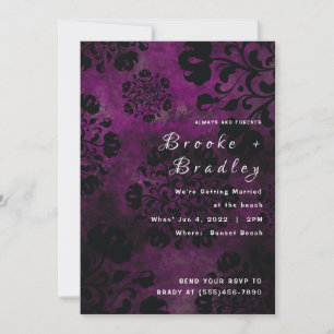 Purple Floral Wedding Invitation