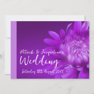 Purple floral wedding invitation
