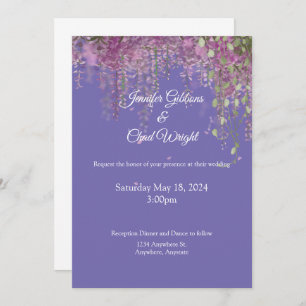 Purple Floral Wedding Invitation