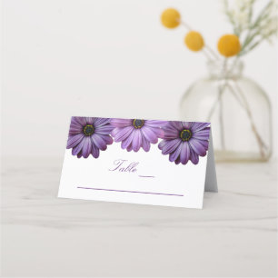 Purple Floral Wedding Place Card