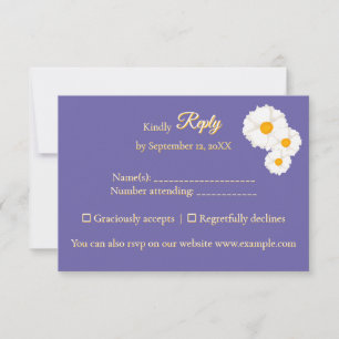 Purple Floral Wedding RSVP Card