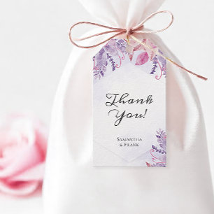 Purple Floral Wedding Thank You Gift Tags