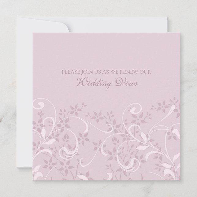Purple Floral Wedding Vow Renewal Invitations (Front)