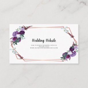 Purple Floral Wedding Website Details Enclosure Card