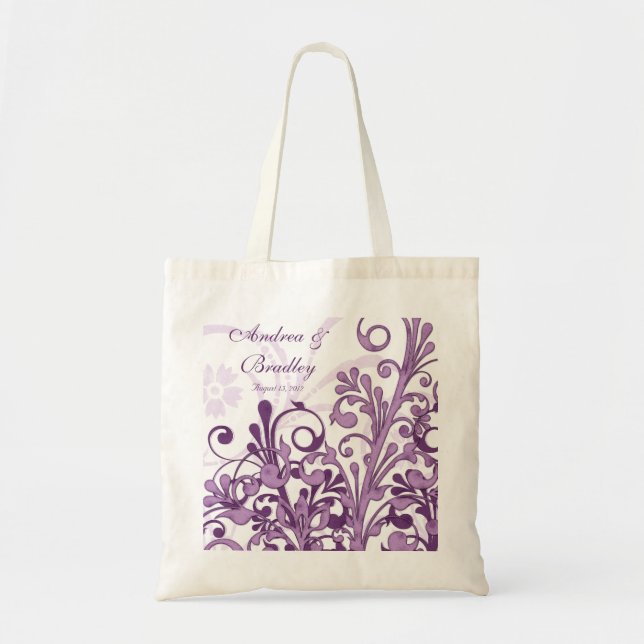 Purple Floral Wedding Welcome Bag (Front)