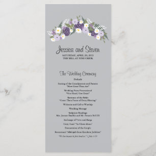 Purple Floral Wreath Ceremony Progam Programme