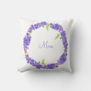 Purple Floral Wreath Mum Cushion