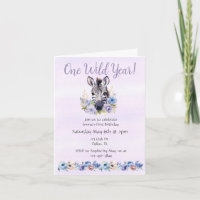 Purple Floral Zebra Birthday