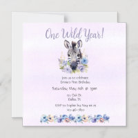Purple Floral Zebra Birthday