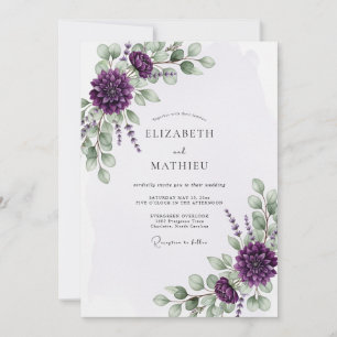 Purple Flourishing Eucalyptus Wedding Invitation