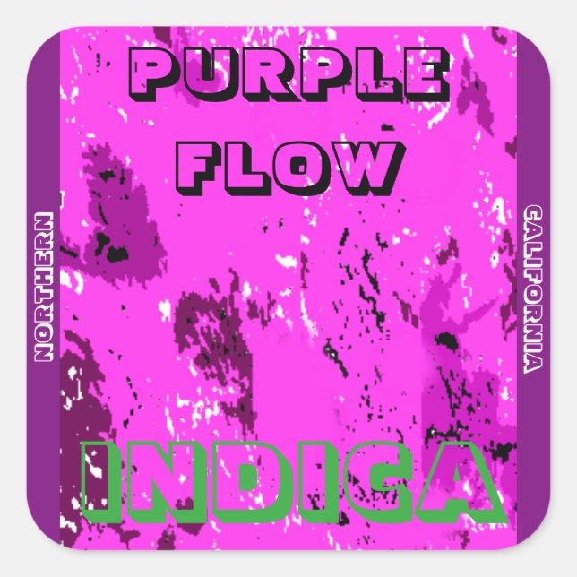 PURPLE FLOW INDICA SQUARE STICKER (Front)